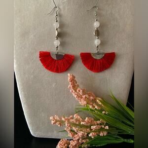 ALL THINGS BEAUTIFUL: Dangling Red Fan Earrings by Stephanie Wooten Moore (NWOT)
